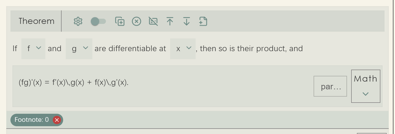 A Theorem node with an appbar